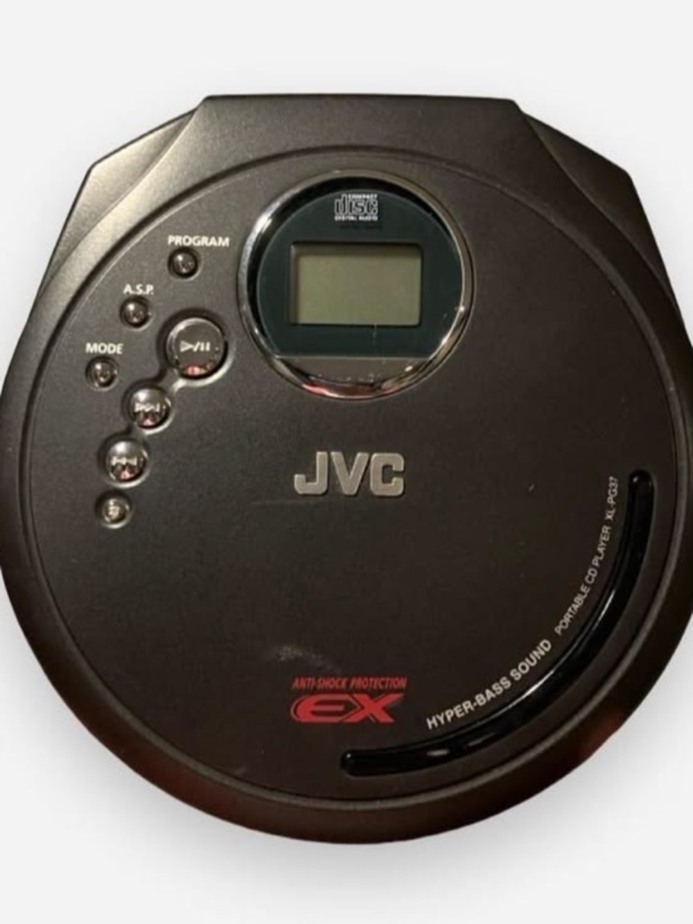 JVC XL-PG37 BK Portable CD Player Anti-Shock Hyper-Bass Sound Black